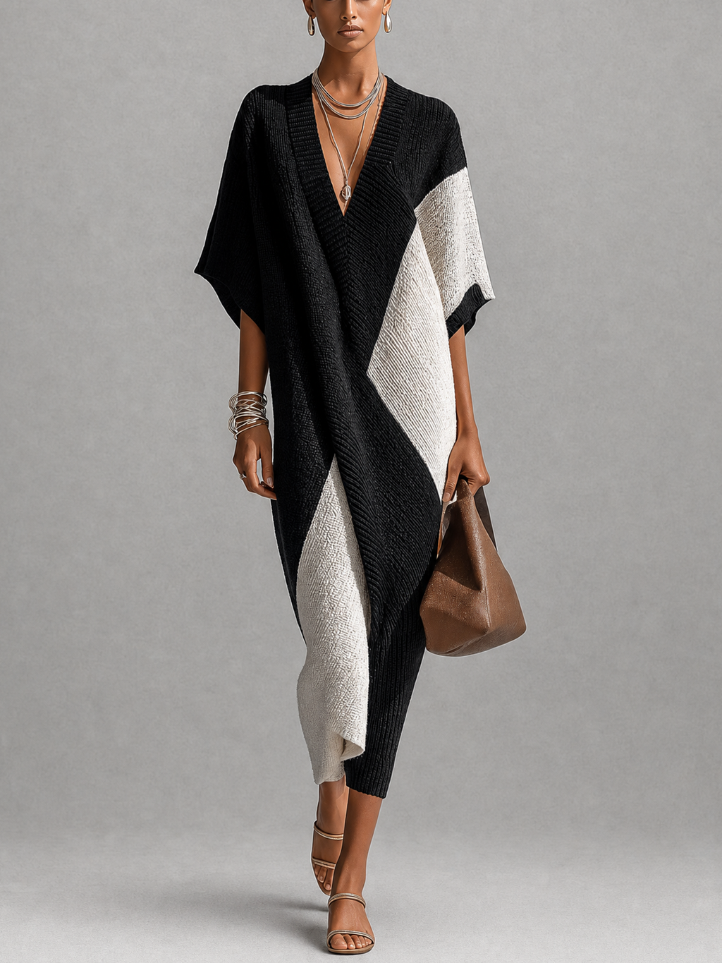 Claudia | Robe Ébène Ivoire