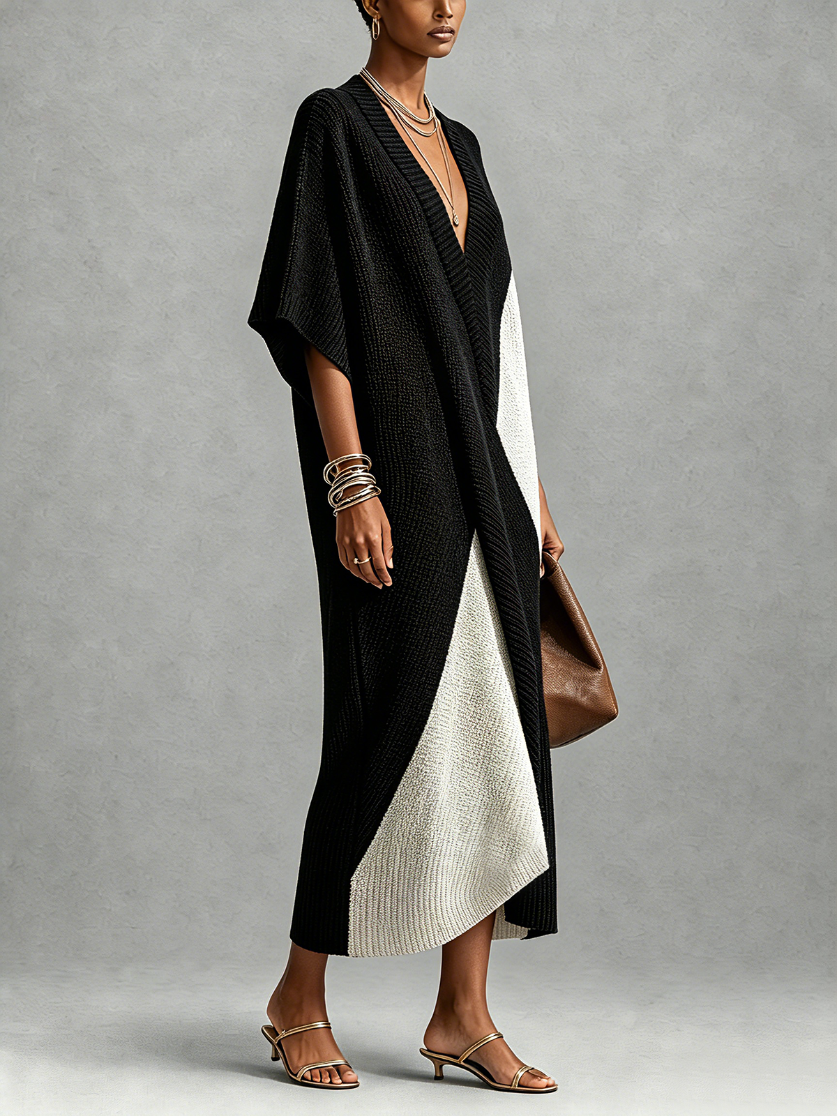 Claudia | Robe Ébène Ivoire