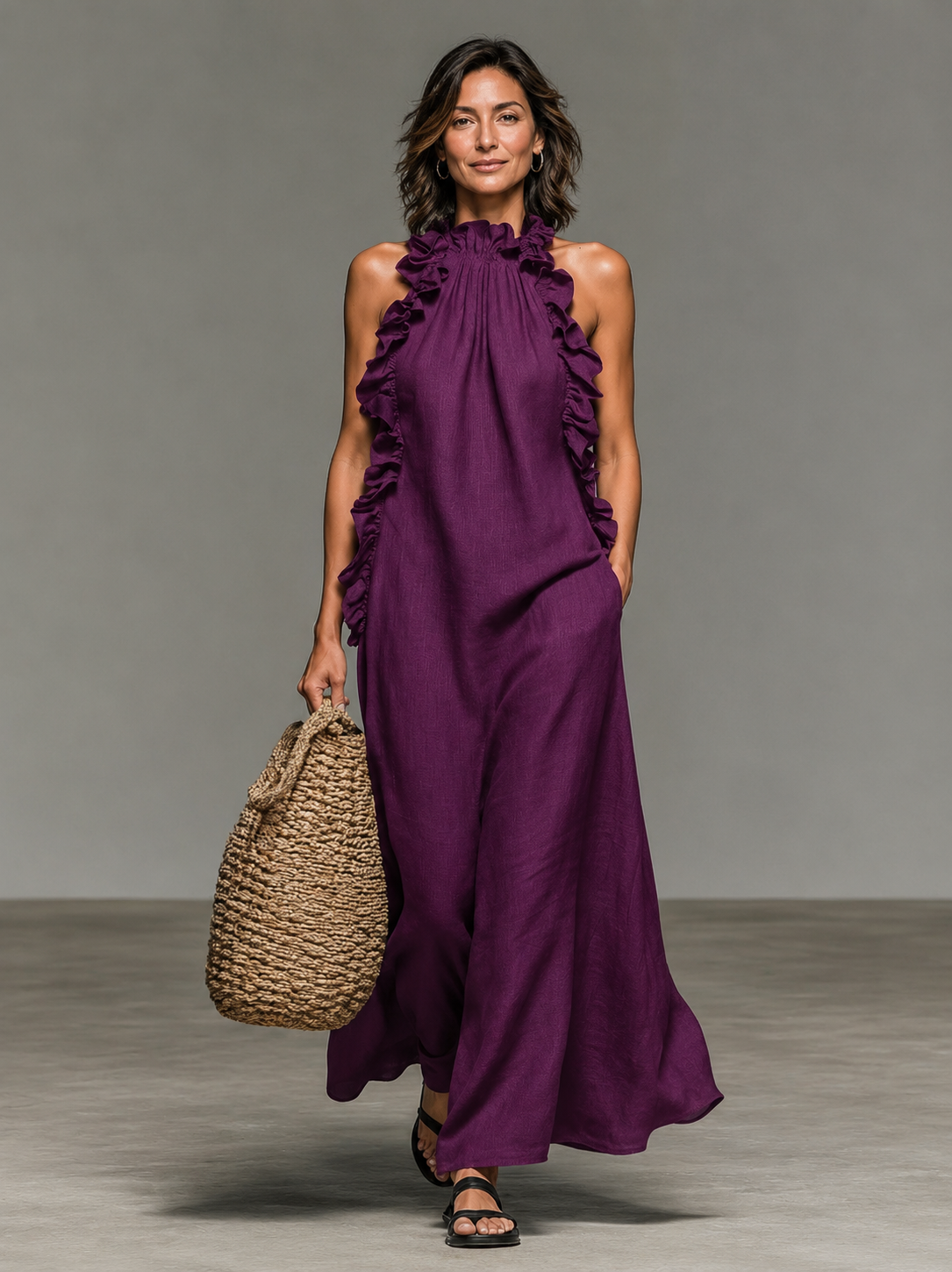 Clara | Robe longue à poches