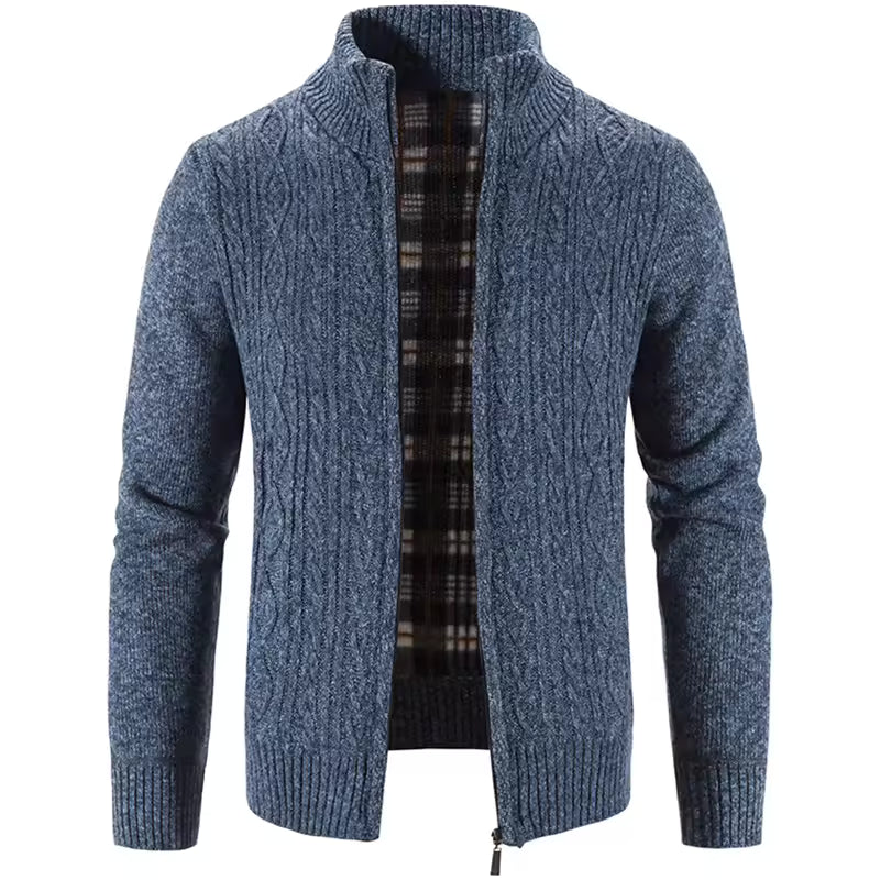 Gilet Homme Torsadé à Col Montant